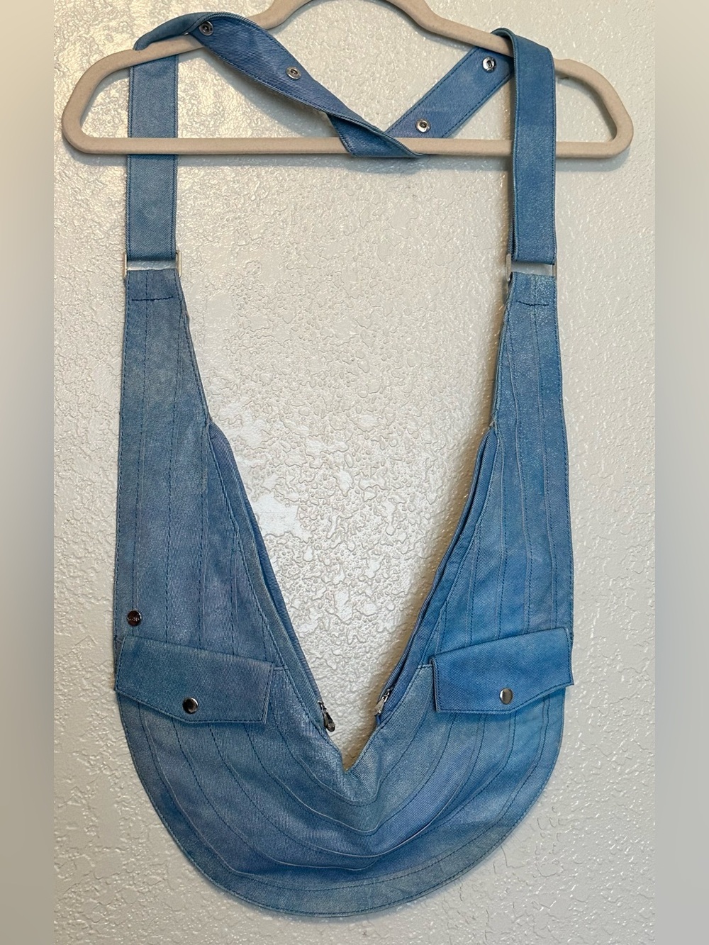 SASH Genuine Leather NWOT Distressed Patchwork Blue Bag RARE